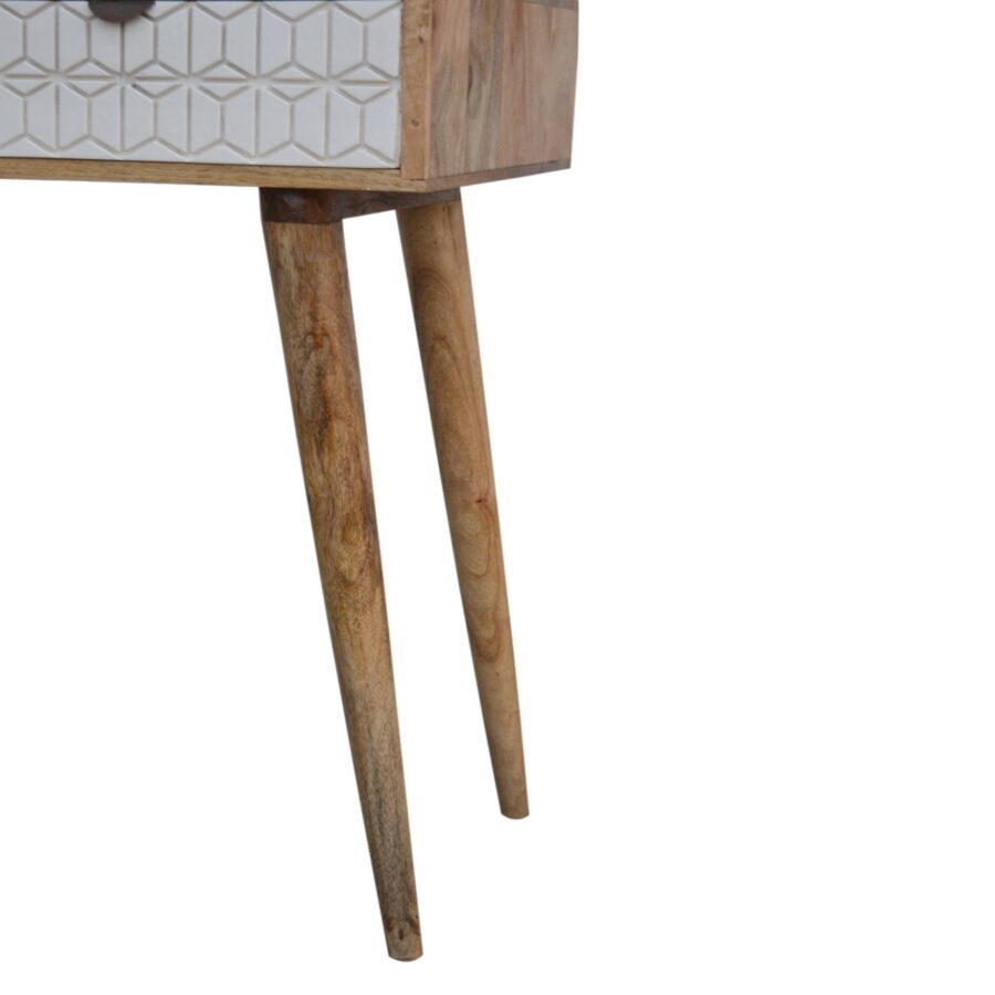 Sleek White Carved Console Table - Image 8