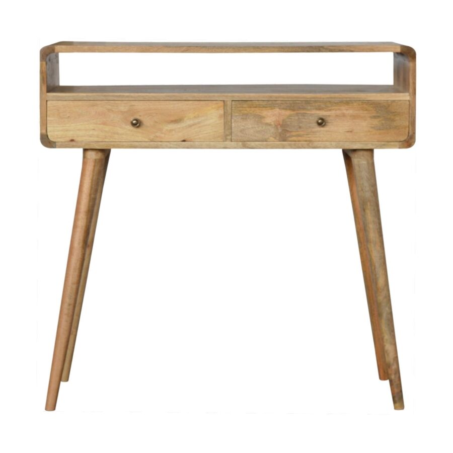 Table console courbée en chêne