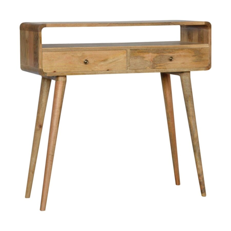 Table console courbée en chêne