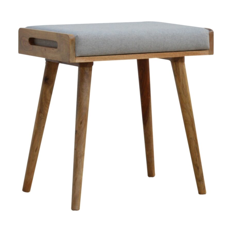 Grey Tweed Tray Style Footstool - Image 3