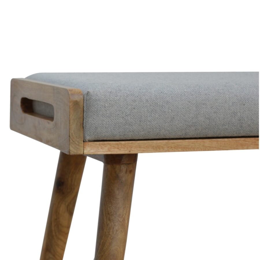 Grey Tweed Tray Style Footstool - Image 5