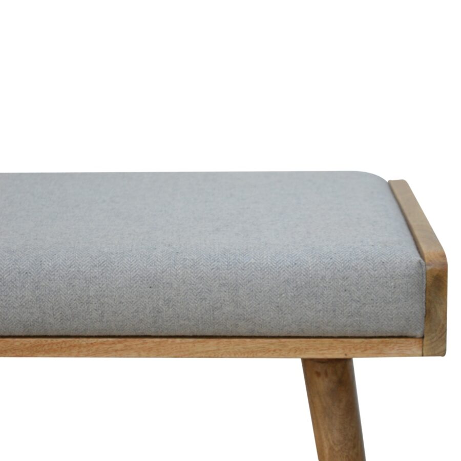 Grey Tweed Tray Style Footstool