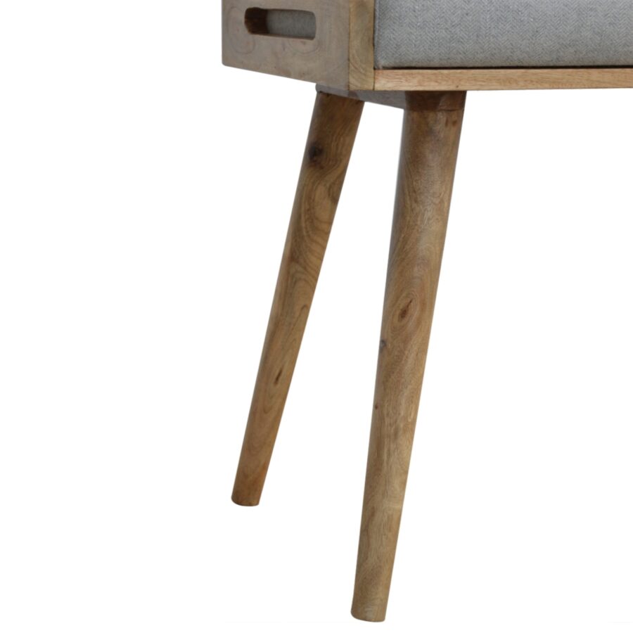 Grey Tweed Tray Style Footstool - Image 7