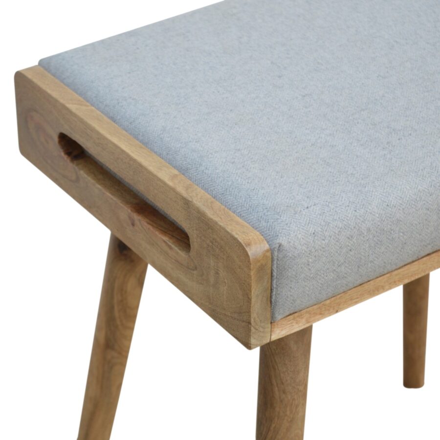 Grey Tweed Tray Style Footstool