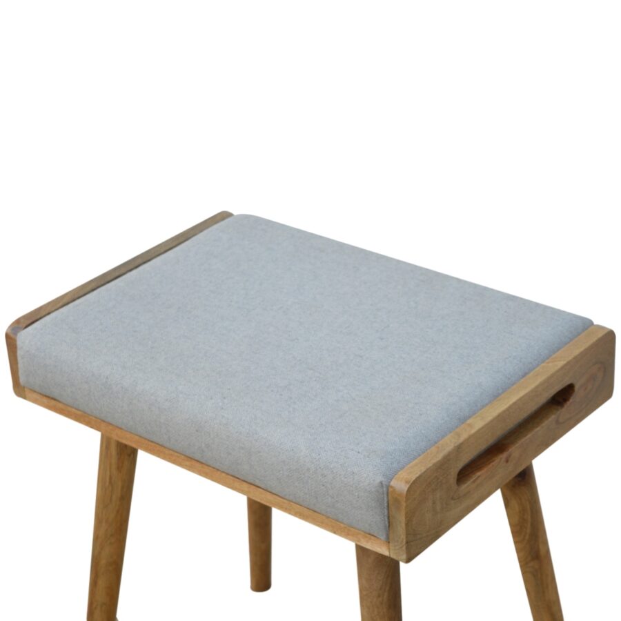 Grey Tweed Tray Style Footstool - Image 4