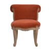 Brick Red Velvet Studded Chair