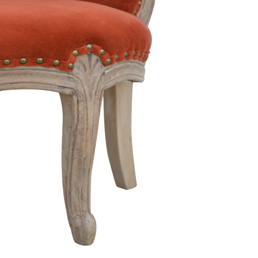 Krzesło nabijane ceglasto-czerwonym aksamitem
