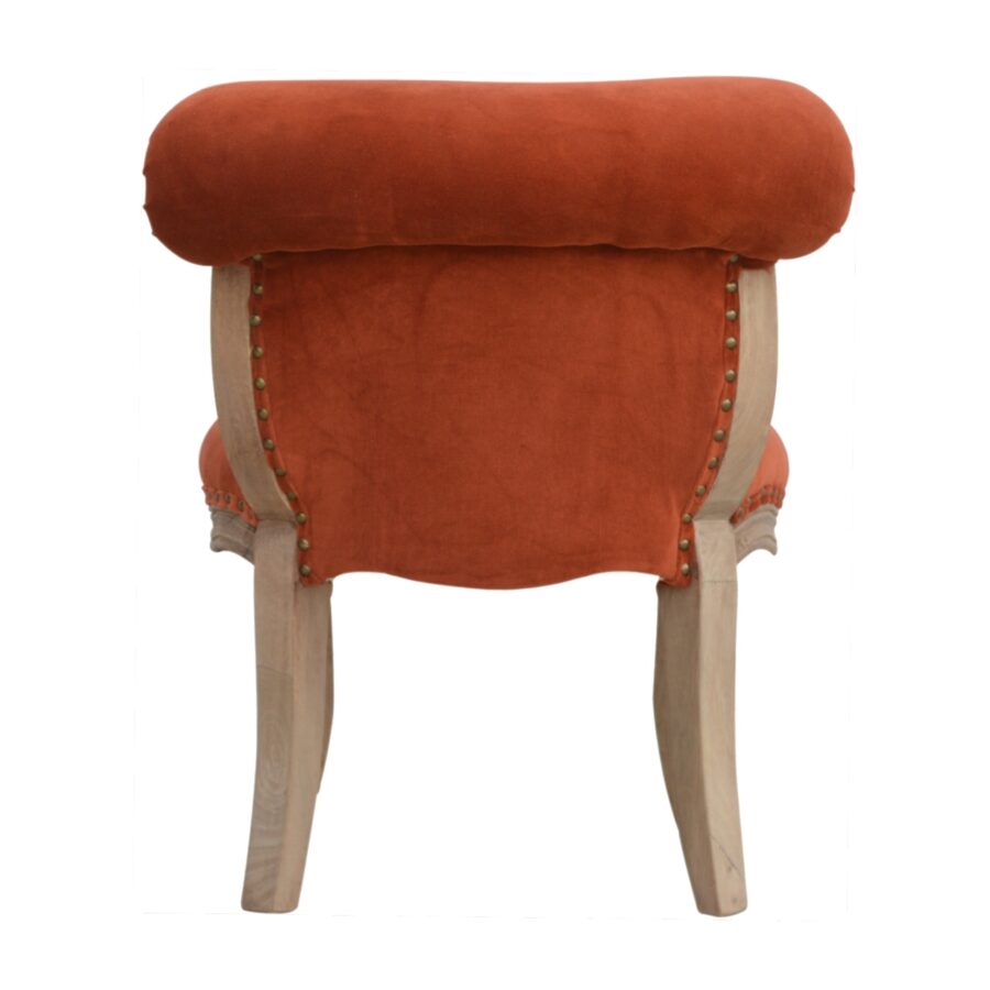 Brick Red Velvet Studded Chair