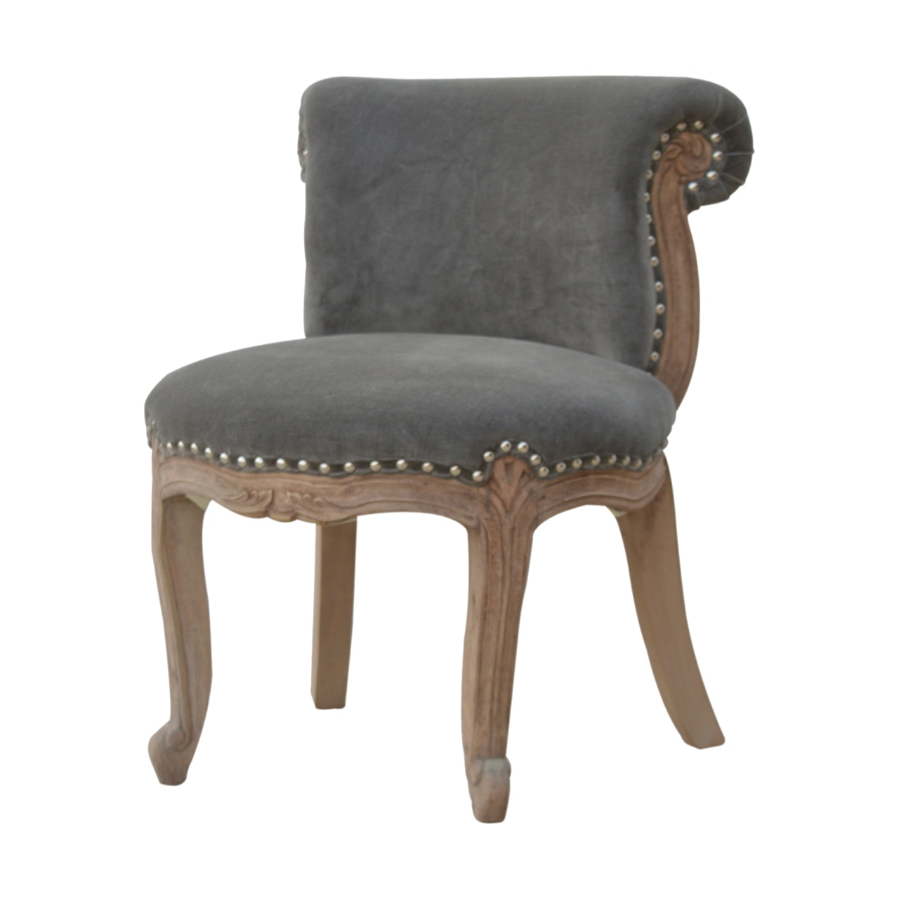 Grey Velvet Studded Chair Artisan Furniture