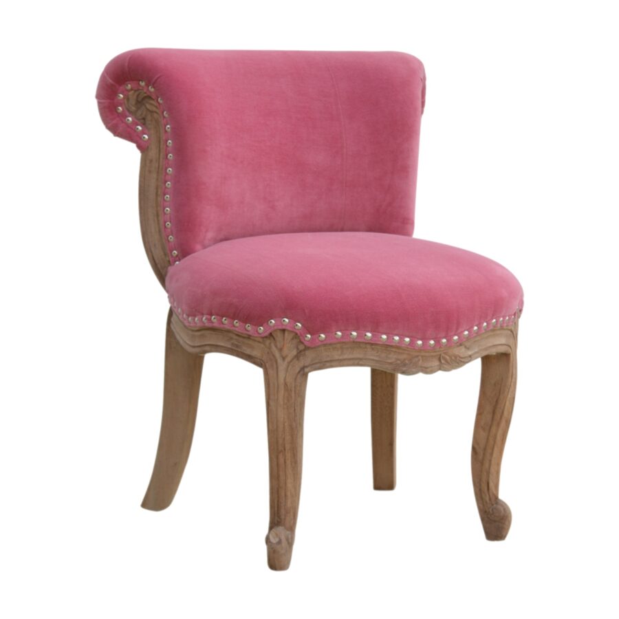 Krzesło nabijane różowym aksamitem