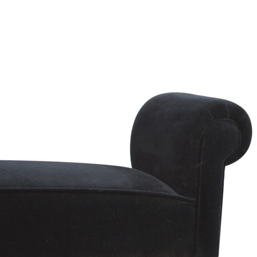 Banc en velours noir