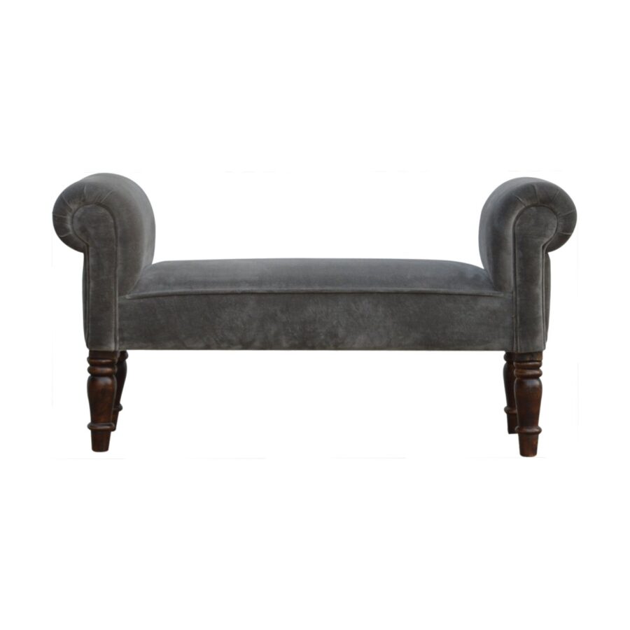 Banc en velours gris