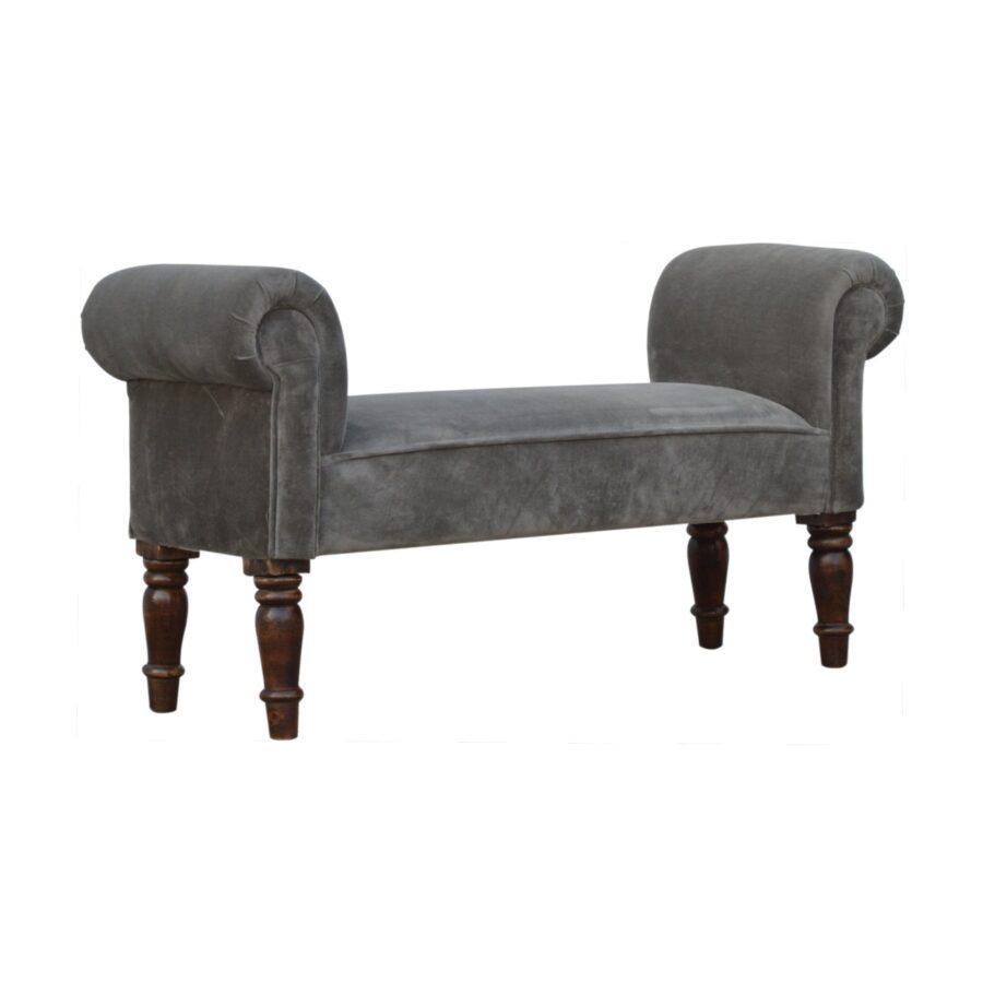 Banc en velours gris