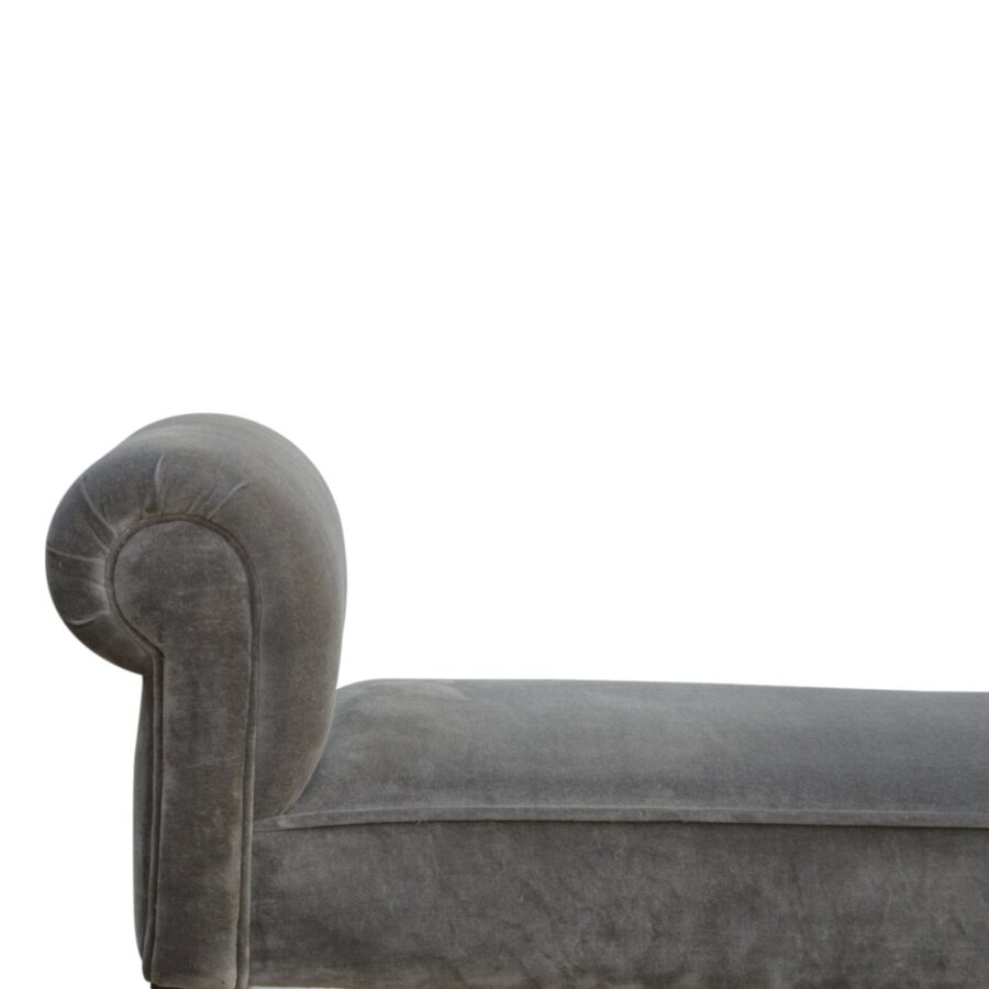 Banc en velours gris