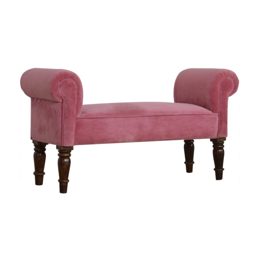 Banc en Velours Rose