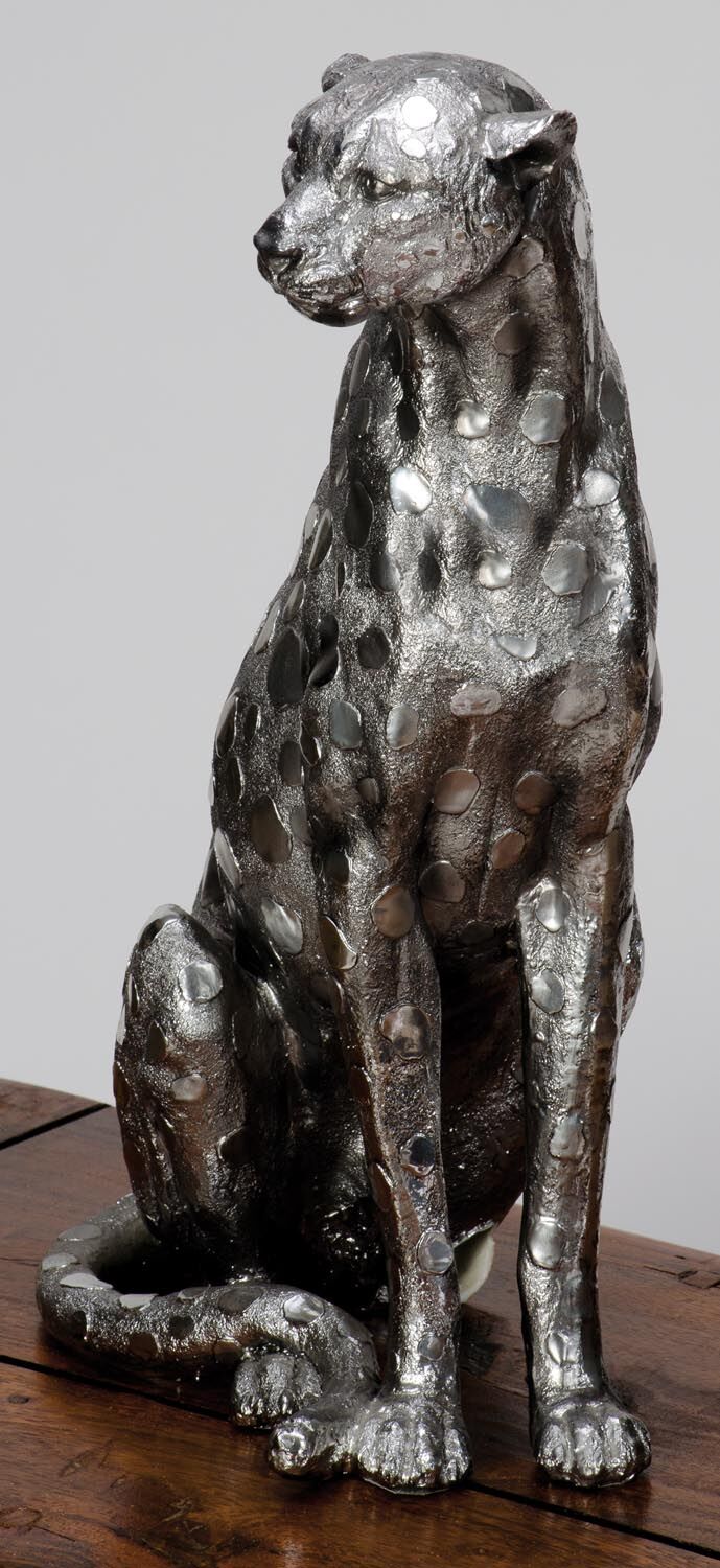 silver cheetah figurine