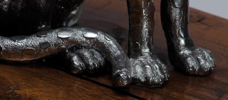 silver cheetah figurine