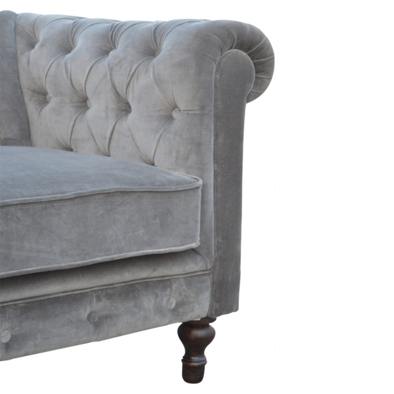 Grey Velvet Chesterfield Sofa Grey Cotton Velvet Collection