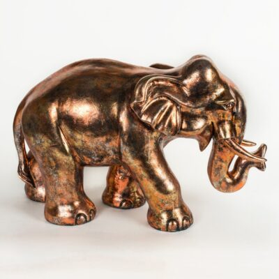 Estatueta pequena de elefante escovado de cobre