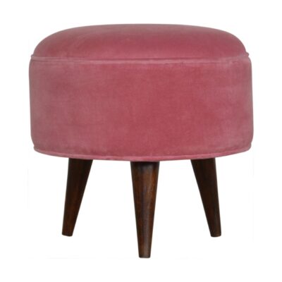 Pink Velvet Nordic Style pėdų kėdutė