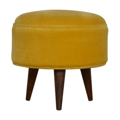 Mustard Velvet Nordic Style fotpall