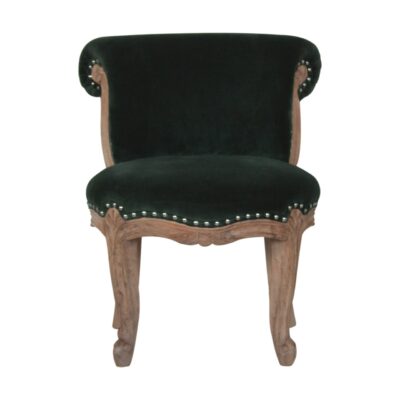 Emerald Green Velvet Studded Chair