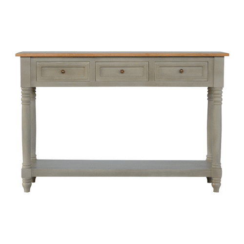 Grey Painted Console Table with Turned Legs