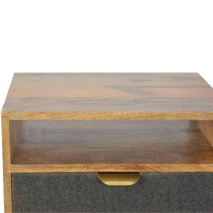 Grey Tweed Bedside with Open Slot - Image 5