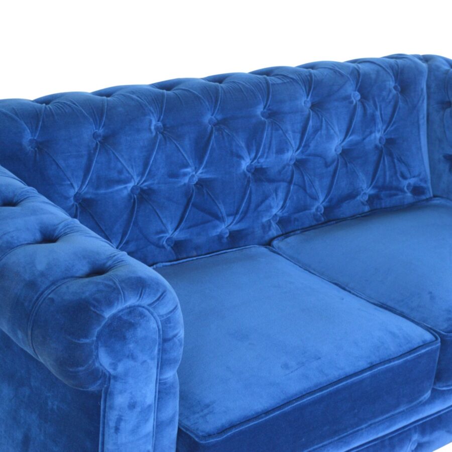 Royal Blue Velvet Chesterfield Sofa