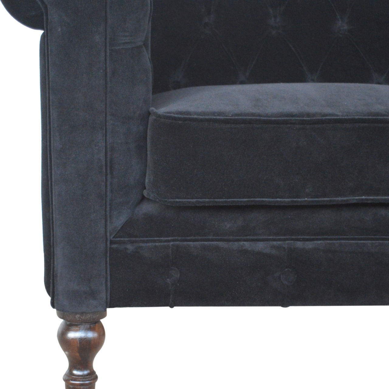 Black Velvet Chesterfield Sofa Black Cotton Velvet Collection