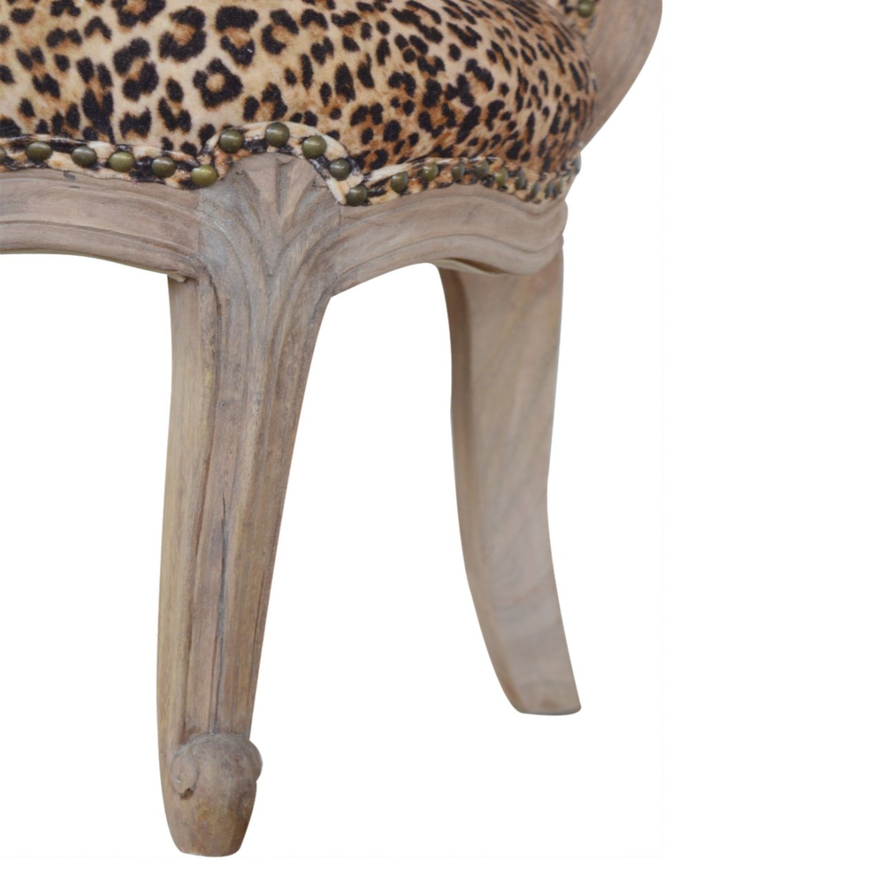 Whole Leopard Print Studded Chair, Animal Print Vanity Chair