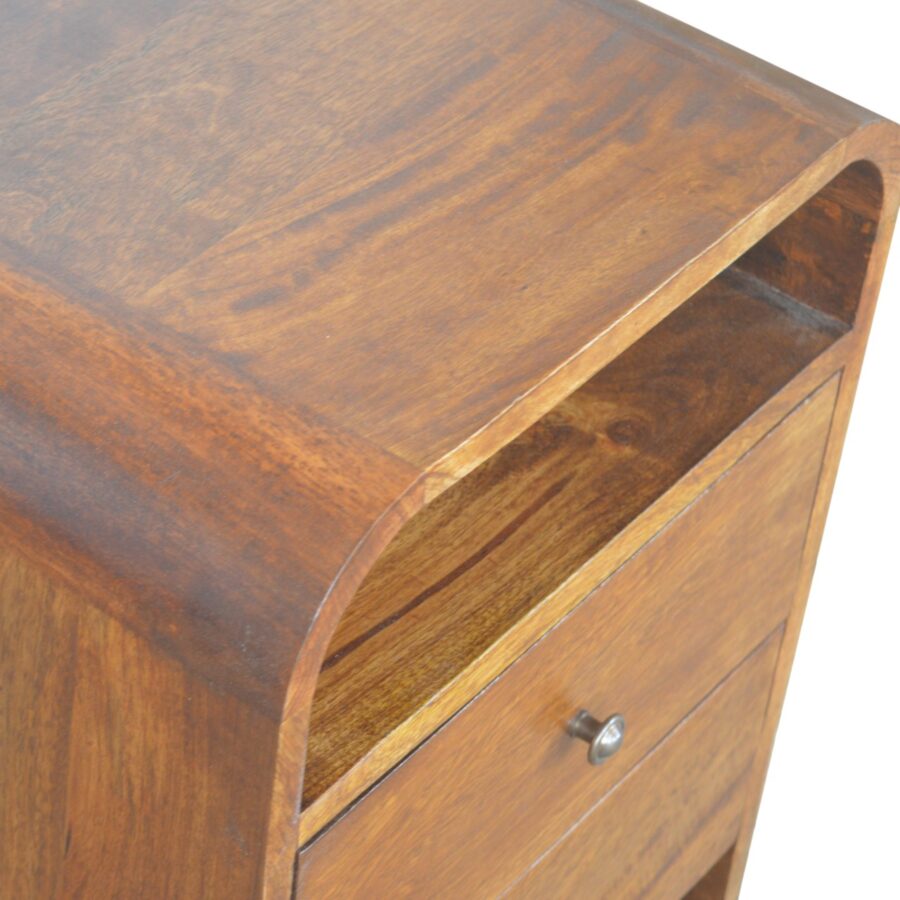 Chestnut Curved Edge with 2 Drawers