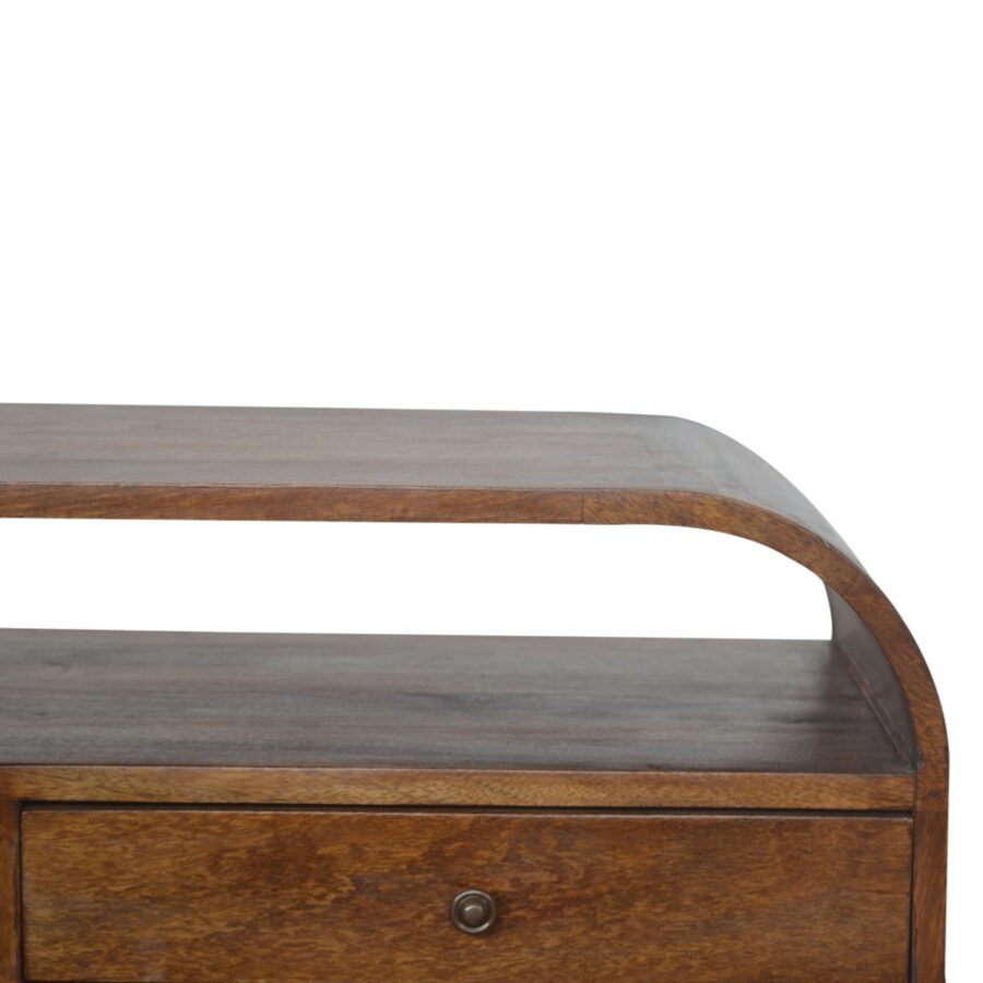 Chestnut Curved Edge Media Unit with 2 Drawers - Image 7