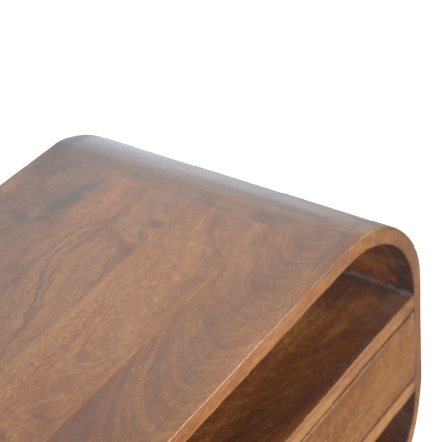 Chestnut Curved Edge Media Unit with 2 Drawers - Image 8