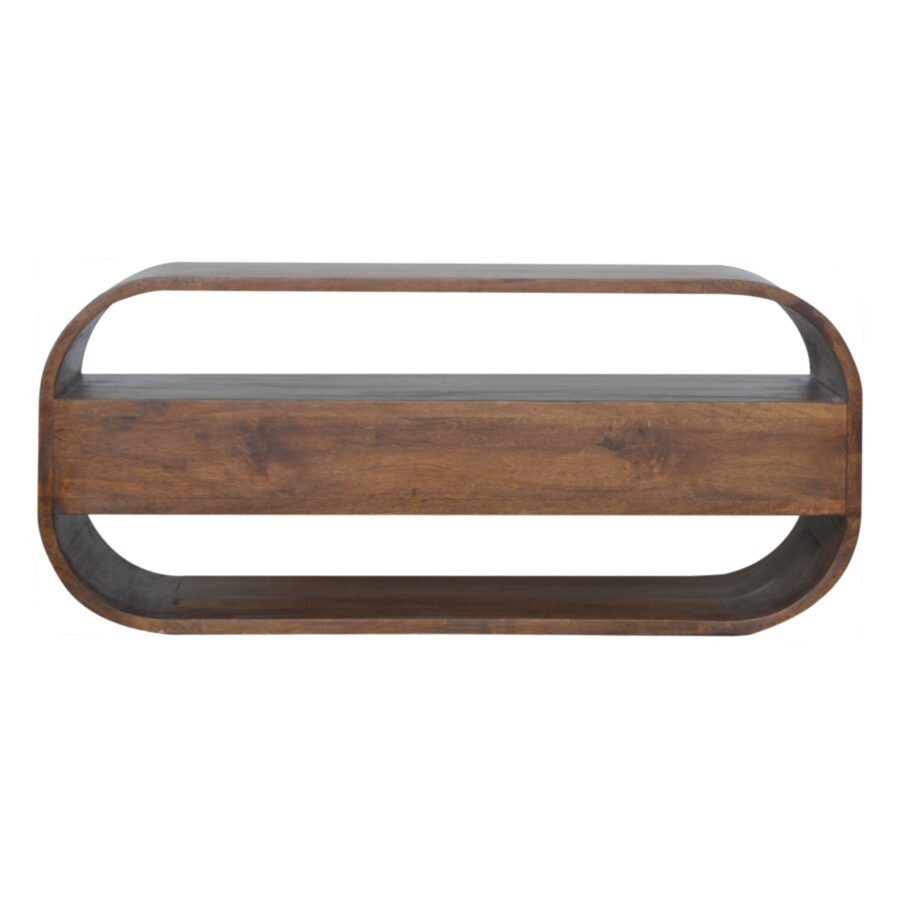 Chestnut Curved Edge Media Unit with 2 Drawers - Image 10