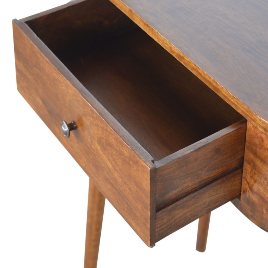 Chestnut Rounded Petite Console Table