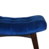 Royal Blue Cotton Velvet Bench - Image 6