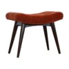 Brick Cotton Velvet Curve Bench - Image 2