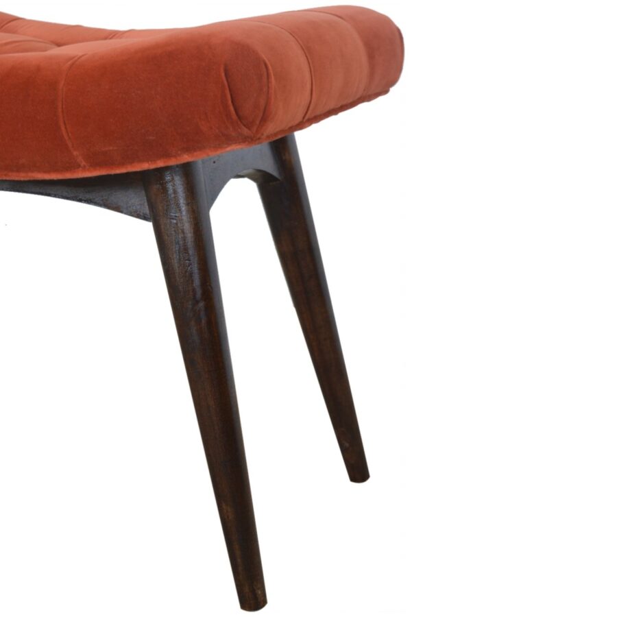 Brick Cotton Velvet Curve Bench - Image 5