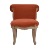 Brick Red Velvet Studded Chair - Image 10