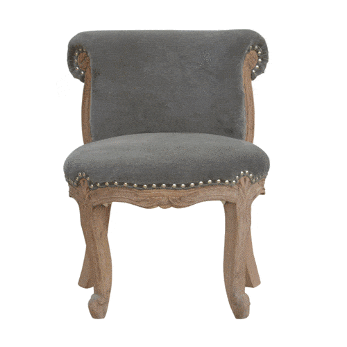 Grey Velvet Studded Chair Artisan Furniture