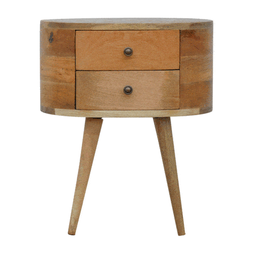 Rounded Bedside Table Wholesalers Dropshippers Artisan Furniture UK
