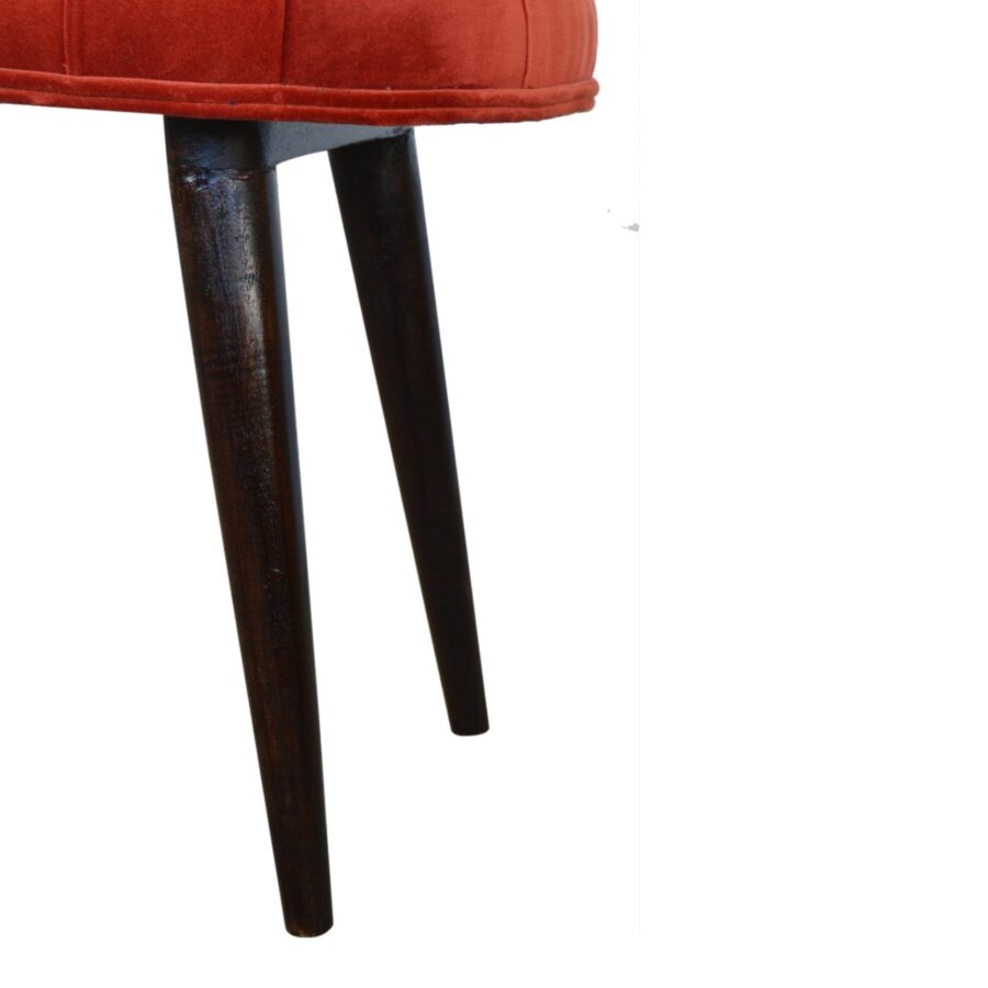 Brick Red Cotton Velvet Deep Bench - Image 8