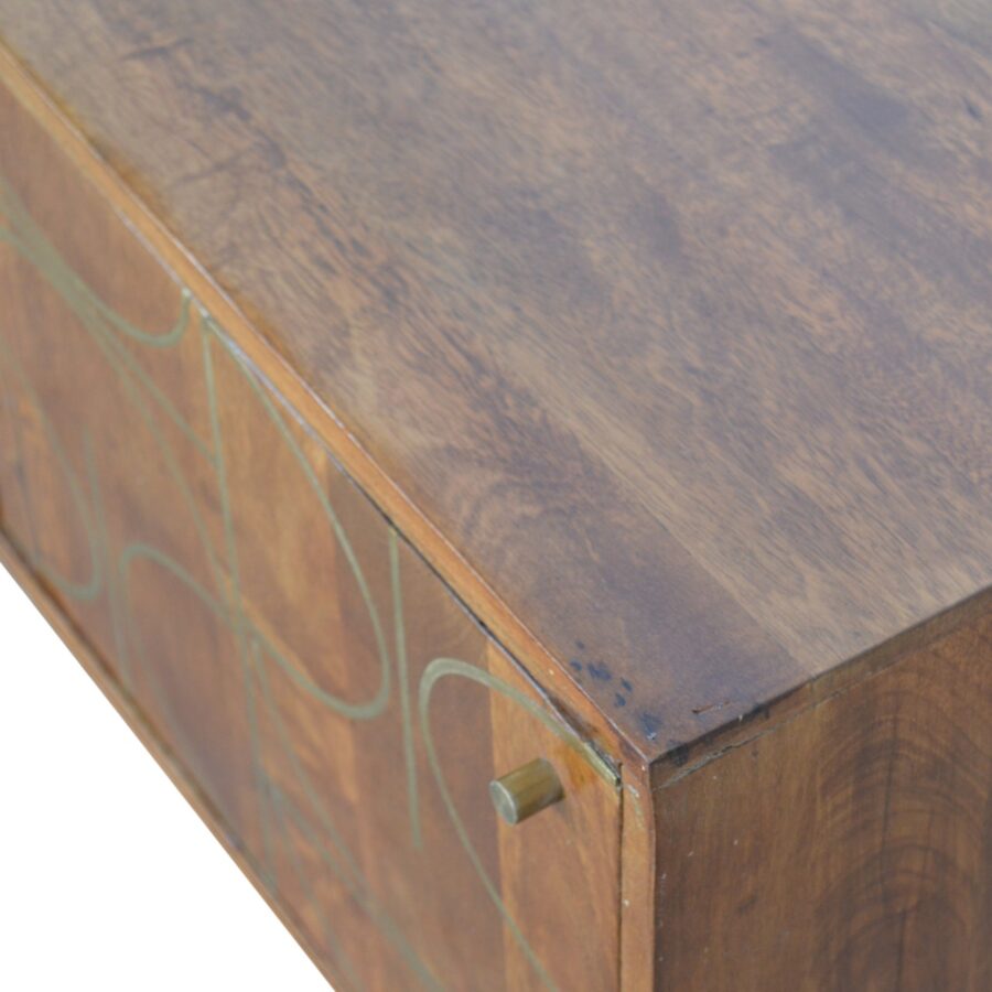 Chestnut Abstract Inlay Sideboard - Image 5