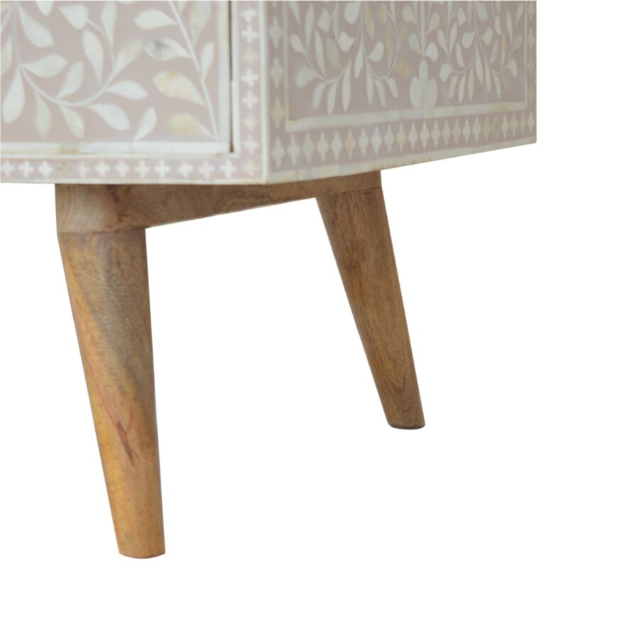 Taupe Floral Bone Coffee Table - Image 7