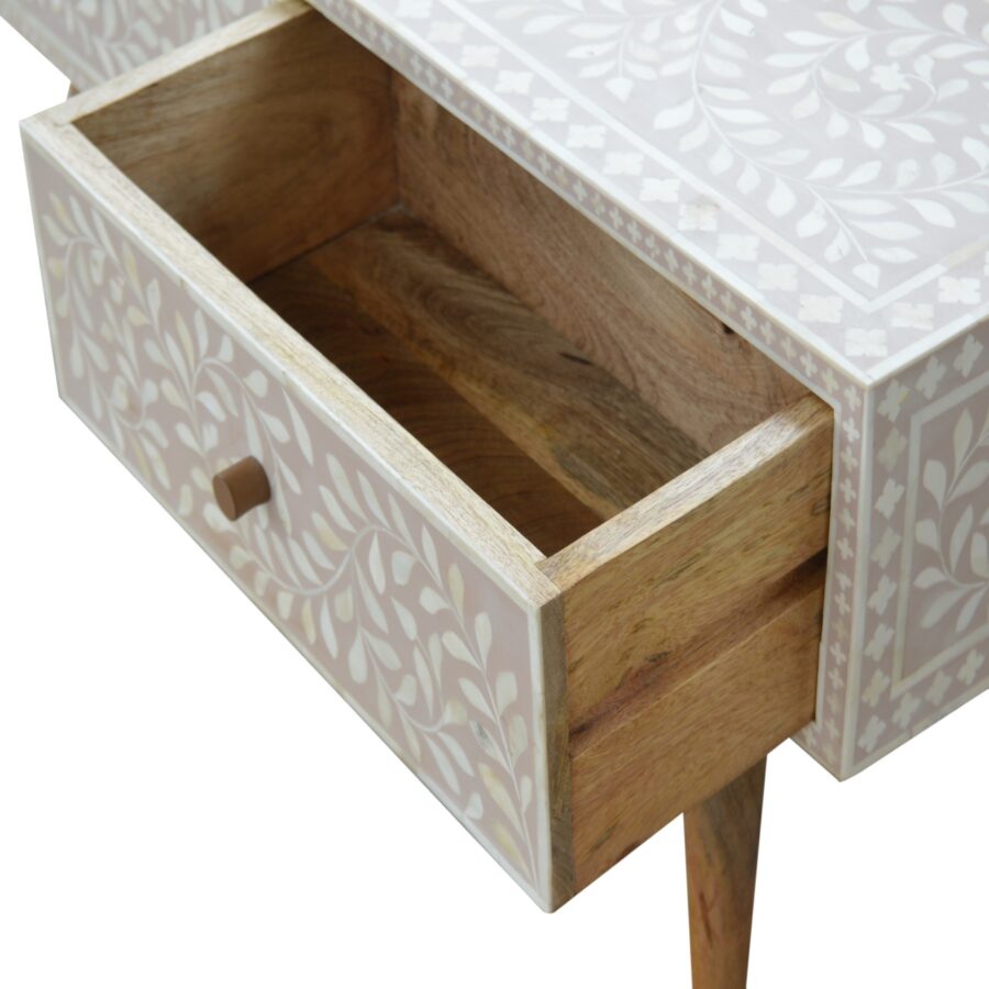 Taupe Floral Bone Coffee Table - Image 8