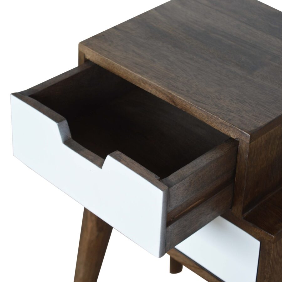 Walnut and White Painted Bedside - Image 7