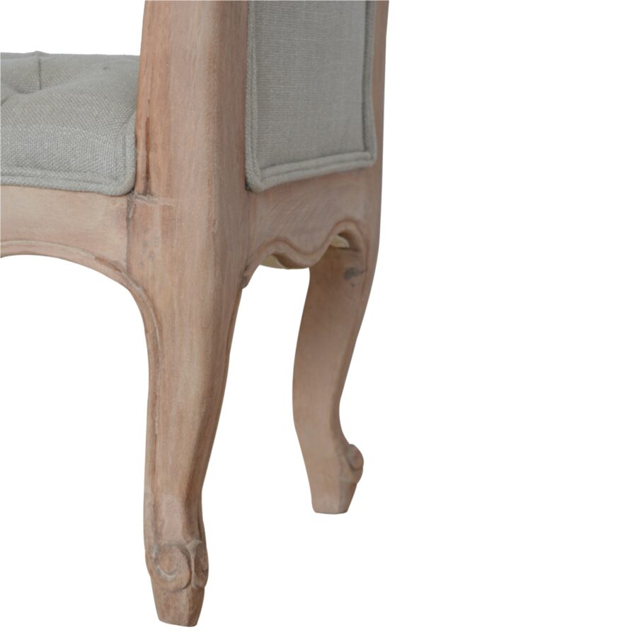 Carved French Style Mud Linen Bench - Image 4