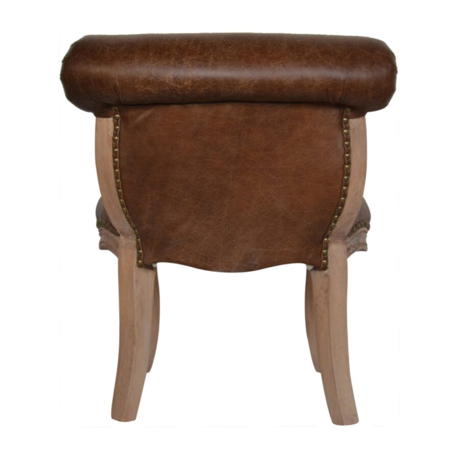 Buffalo Hide Studded Chair with Cabriole Legs