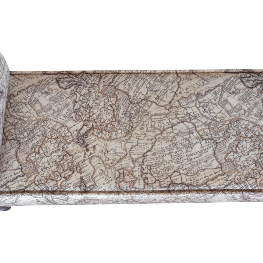 Map Printed Bedroom Bench - Image 8